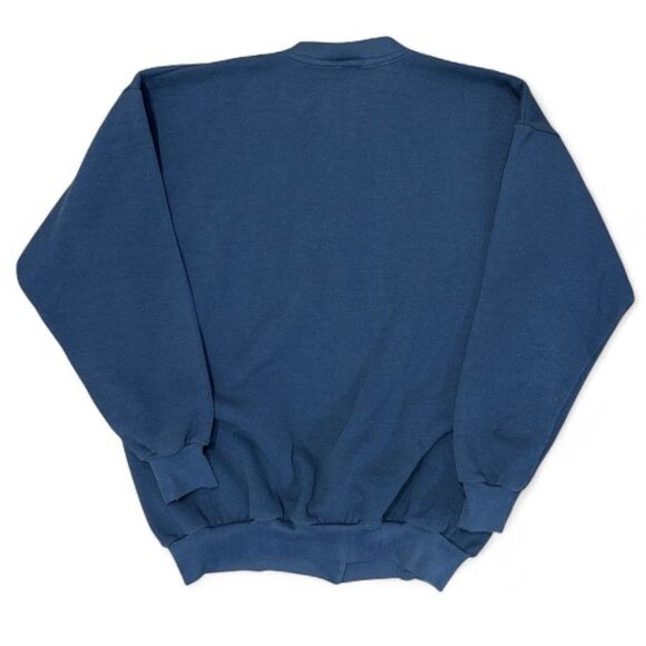 VTG 90s Morning Sun Birds Art Print Cardigan Sweatshirt USA Woman’s M Fall Navy - Picture 2 of 10